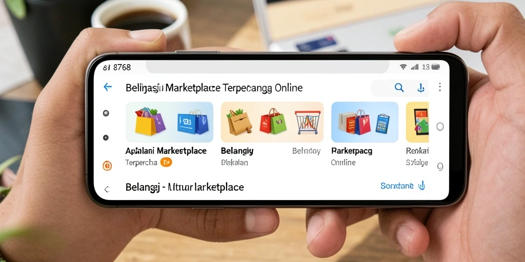 Tampilan antarmuka aplikasi Marketplace 8768 yang user-friendly.