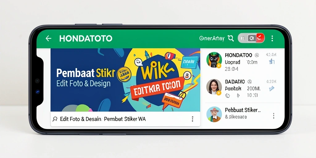 Antarmuka HONDATOTO untuk membuat stiker WA yang menarik.
