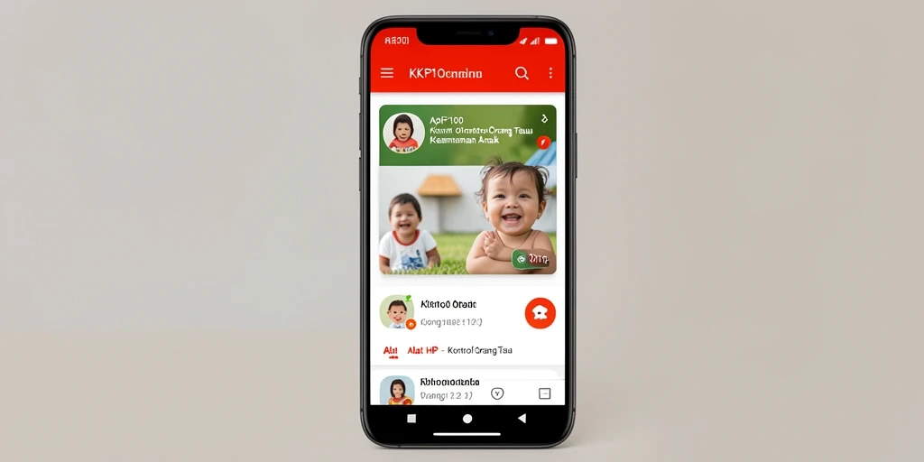 Tampilan antarmuka utama KPK100 dengan fitur kontrol orang tua.