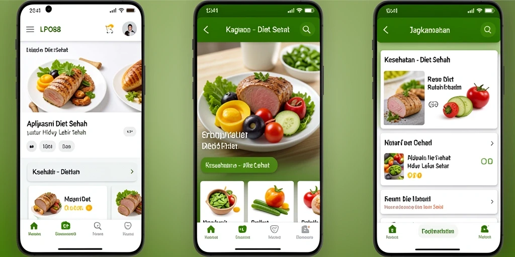 Tampilan antarmuka utama LPO88 dengan fitur Diet Sehat.