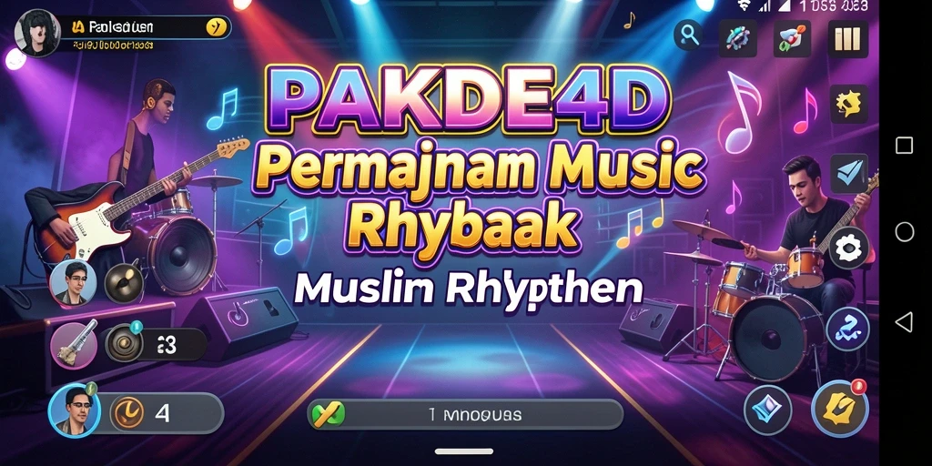Antarmuka permainan Musik Rhythm yang menarik dan interaktif.