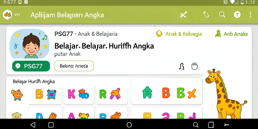 Antarmuka pengguna PSG77 yang interaktif dan edukatif.