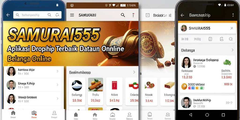 Tampilan antarmuka aplikasi SAMURAI555 yang mudah dipakai untuk dropship.